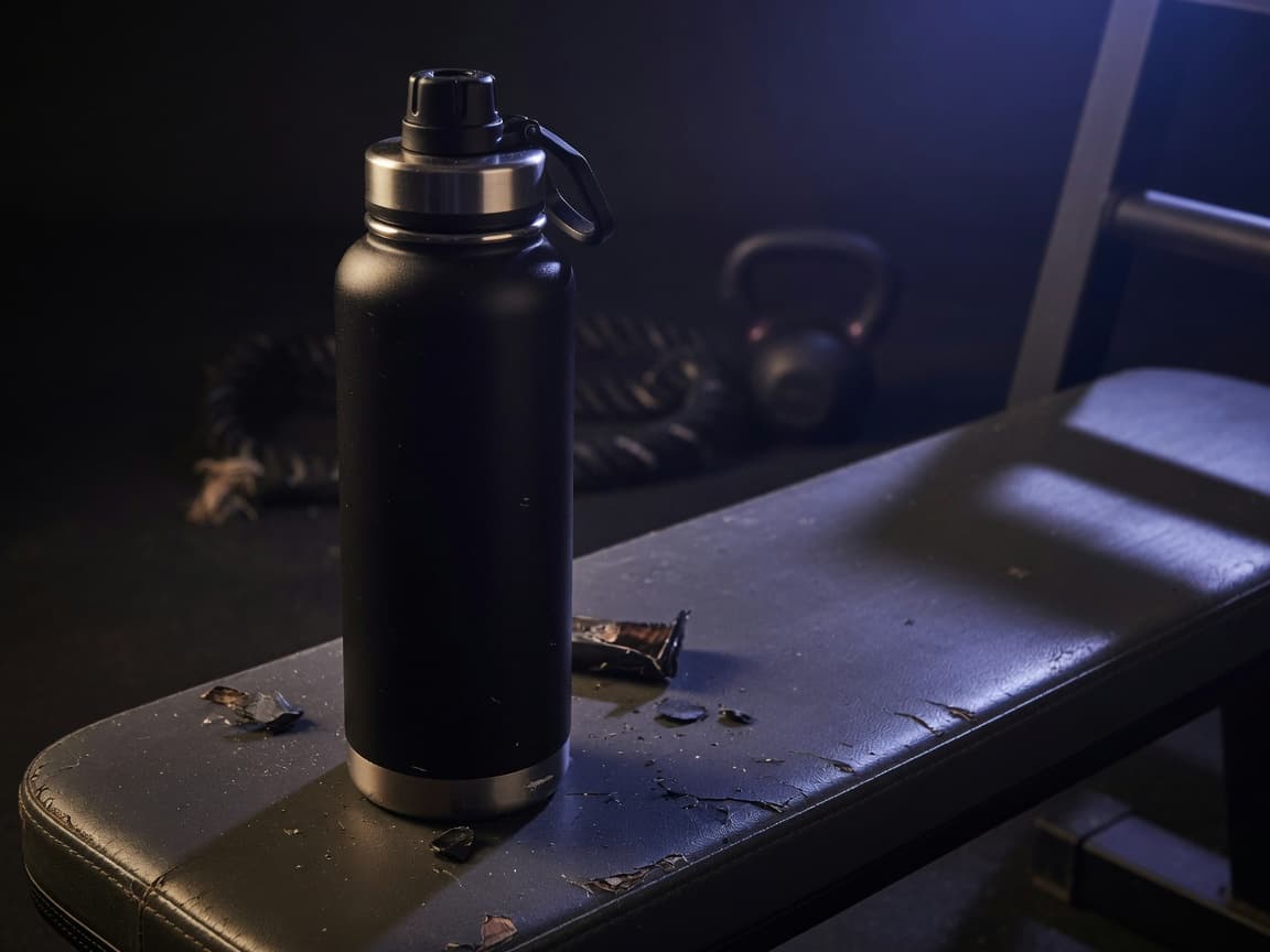 Matte black insulated water bottle